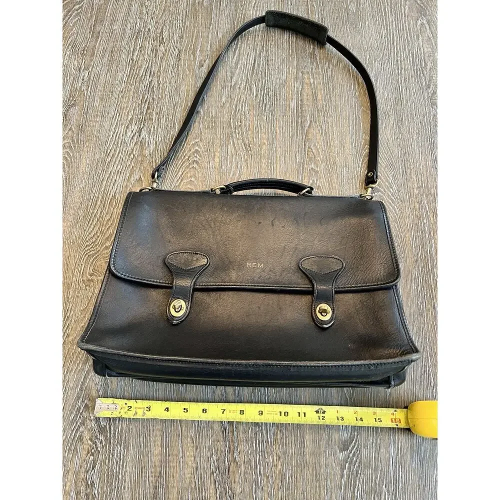 Jack Georges‎ University Professional Leather Briefcase Messenger Bag USA VTG
